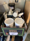Box of Silk screening paint and supplies