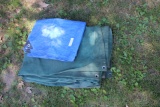 2 Tarps. ! Small plastic and 1 larger canvas