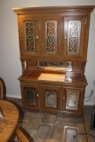 China Hutch with lights both top and bottom. 4' wide