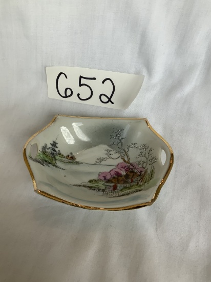 Small Hand-Painted Handled Dish