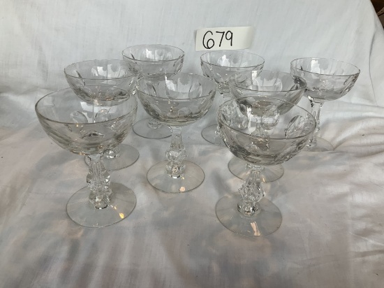 Set of 8 Tiffin Blank #17594 Champagnes