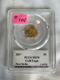 2017 MS70 Gold Eagle $5 piece - 1/10th oz. Gold - First Strike