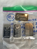 (2) Sunshine Minting 1 oz Silver Bars, (1) OPM Metals 1 oz Silver Bar and (1) Flag Silver 1 oz. Bar