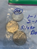 (1) 1890 and (2) 1896 Morgan Silver Dollars