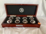 (8) Commemorative Silver Plated Harry & Meghan (Marked $20 Each) Includes Case