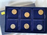 Misc. Coins (4) $1; (1) Nickel; (1) Quarter