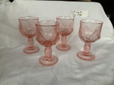 4 Cabaret Water/Wine Glasses - (Tiffin Pink)