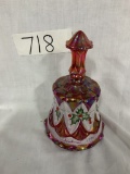 Fenton Bell hand painted by T. Gaskins- Christmas 1996- carnival Ruby Red