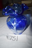 Fenton Blue Vase 100th Annv. 5 1/4