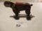 Wooden bull dog toy