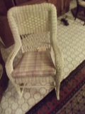 White wicker rocker