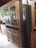 Early 2 piece walnut & Cherry corner cupboard