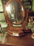 Carved Oval Mirror with Jewelry Box