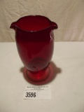 Tiffin Glass Red Double Spouted Vase