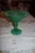 Tiffin Glass Emerald Green Satin Compote