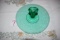 Tiffin Glass Jack Frost Emerald Green Cake Plate