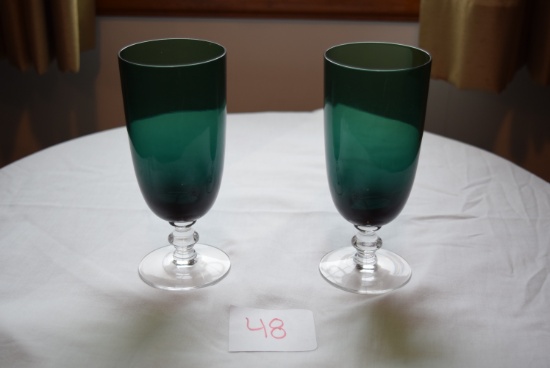 Tiffin Glass Kilarney Green Stems (4)