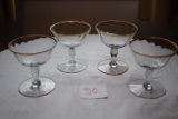 Tiffin Glass w/Gold Trim Stemware (4)