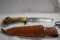 Large Buck Antler Belt Knife with case