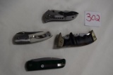 4 Folding Single Blade Knives