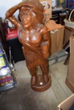 Carved Indian Chief 4ft Wood