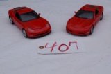 Welly 1999 and 2007 Chevy Corvettes Toys
