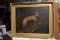 Very Old Large Oil Painting Framed Bob Cat w/Pheasant in mouth *