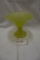 Tiffin Glass Yellow Satin Compote