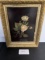 Framed Hand Painted Rose on Tin 13