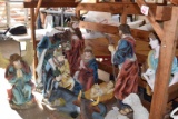 Large Nativity Set, Stable, Mary, Joseph, Livestock, Wisemen, Angels, Shepherd boys*