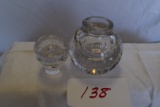 Tiffin Glass Clear Canister Paperweight with Bubbles*