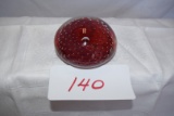 Tiffin Glass Red Paperweight with Bubbles*
