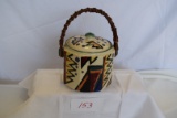 Hand Painted Japan Cracker Box with Lid (Indian Motif)*