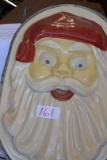 Vintage 2 Sided 3 Foot Electric Santa Sign with Metal Hangers *