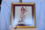 Tokyo Japan Silk Handkerchief Framed Woman *