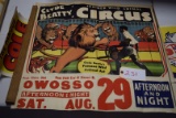 Circus Poster, Clyde Beatty Circus  Famous Wild Animal act OWOSSO*