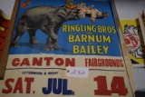 Circus Poster Ringling Bros 28x29.5 Canton Fairgrounds Sat July 14 *