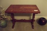 Arts & Crafts Tiger Maple Table (solid wood) with Carved Moose in Center, 20