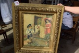 Sailor Boy and Girl w/White horse Framed Print *