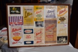 Large Framed Collection of Old Ballreich Potato Chip Bags *