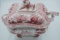 Staffordshire Red / White Tureen