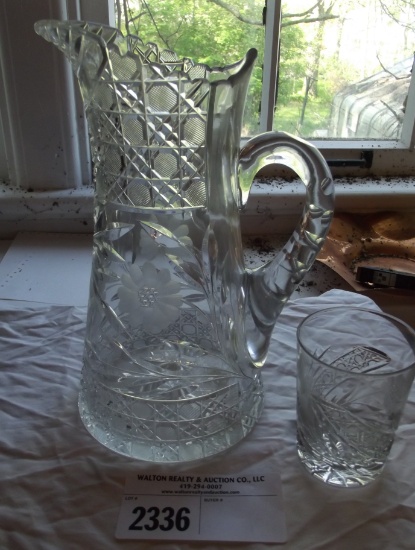 11" Crystal Pitcher & 6 Tumblers