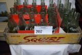 Squirt wooden crate w/28 Coke glass bottles
