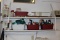 2 Shelf Lot - Cleaning Supplies, Storage Tubs (shelves not included)