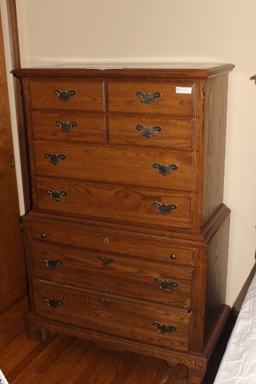 Solid Oak 7 Drawer Dresser 59" H x 38" x 19"-Durham Furniture - 1 piece