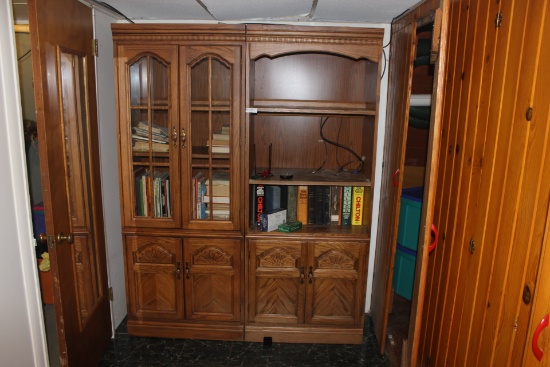 2 Piece Cabinet 77" H x 30" x 16" (does not include contents)