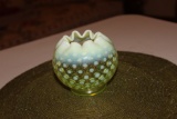 Fenton Yellow Hobnail Rose Bowl (crack)