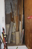 Contents of Garage Closet - Misc Lumber, Flooring, Trim, Door, Scaffold Planks