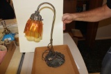 Carnival Glass Shaded Lamp