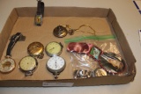 Box of Pocket Watches and Mickey Watch